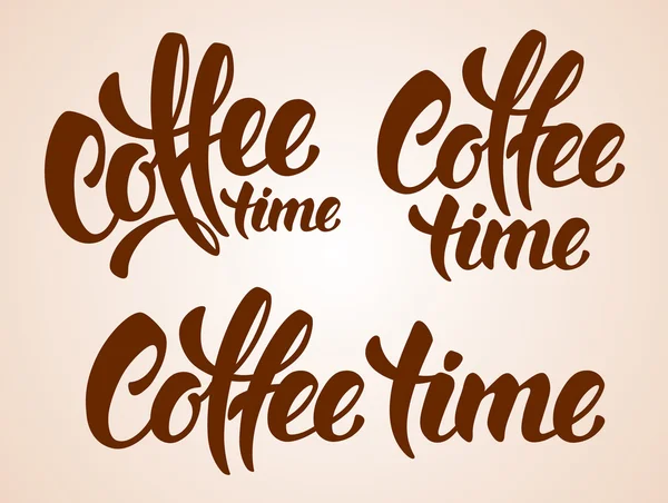 Café Temps Lettrage Design — Image vectorielle