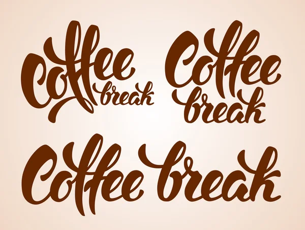 Design de letras de pausa para café — Vetor de Stock