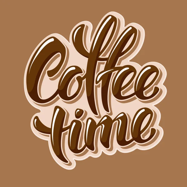 Design de letras de tempo de café — Vetor de Stock