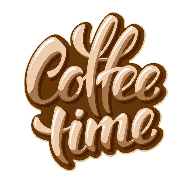 Coffee Time Lettering Design — Stock Vector