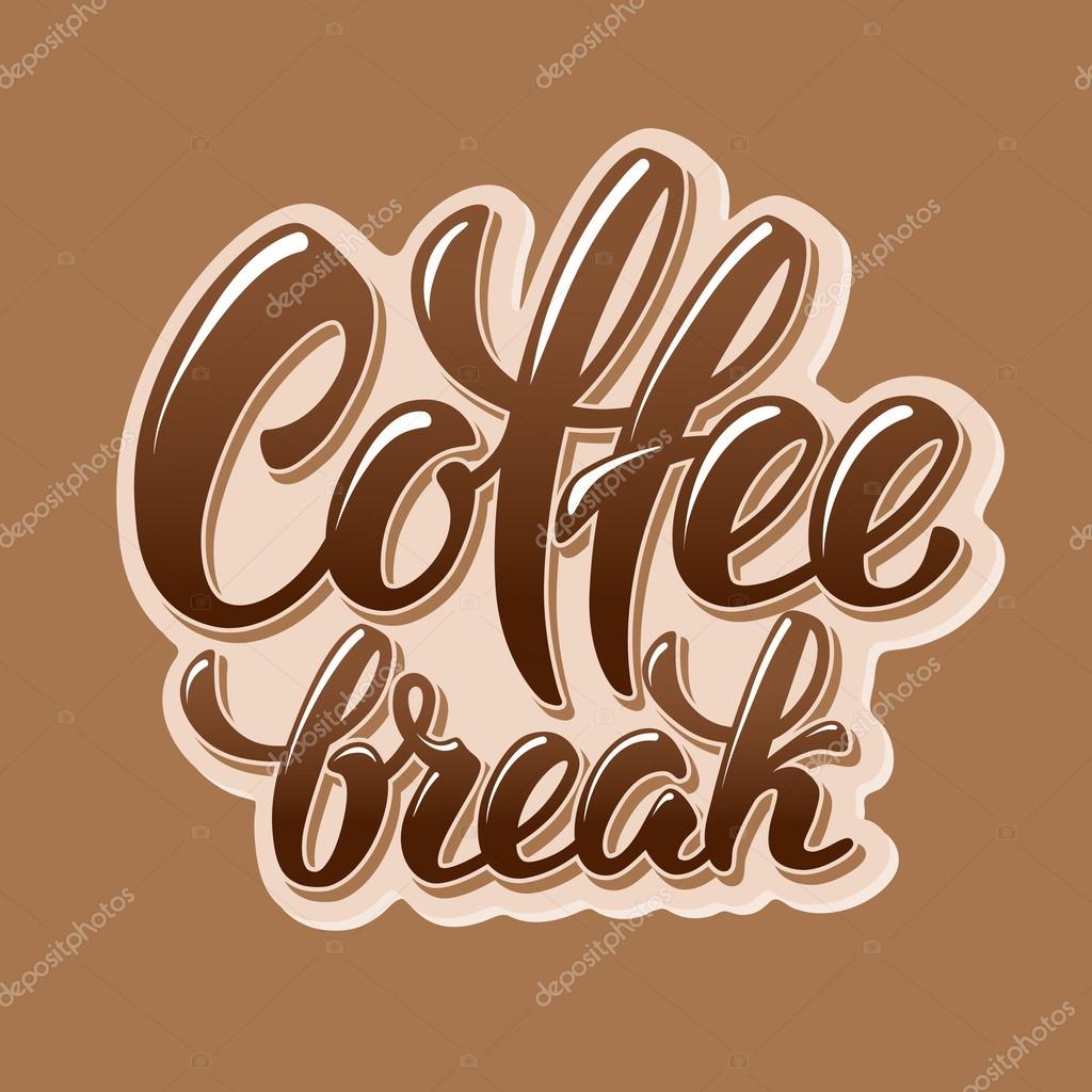 Coffee Break Lettering Design Stock Vector by ©Pazhyna 101518776