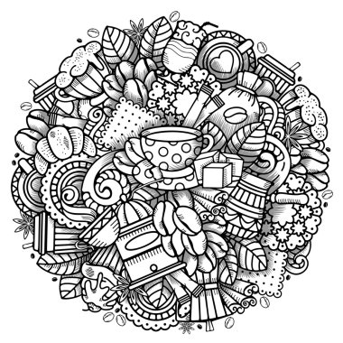 Kahve Tasarım Doodle Tarzı