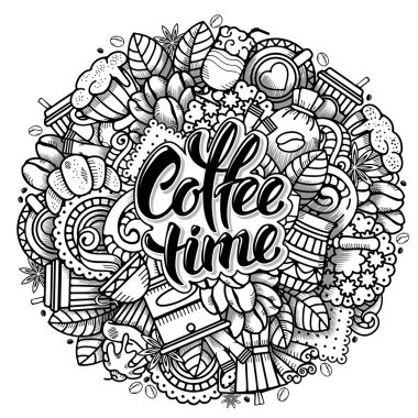 Kahve Tasarım Doodle Tarzı