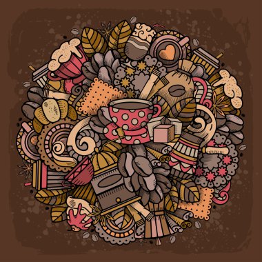 Kahve Tasarım Doodle Tarzı