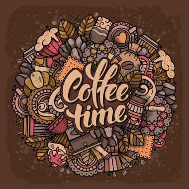 Kahve Doodle Stil Tasarımı