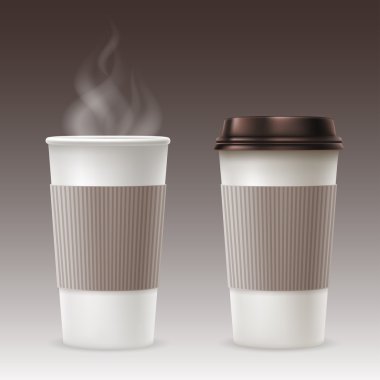 Open and Closed Paper Cups clipart