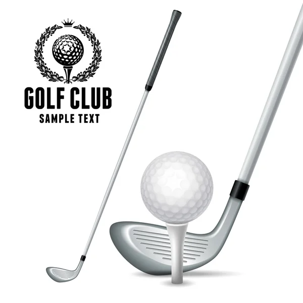 Equipamentos de golfe conjunto isolado — Vetor de Stock