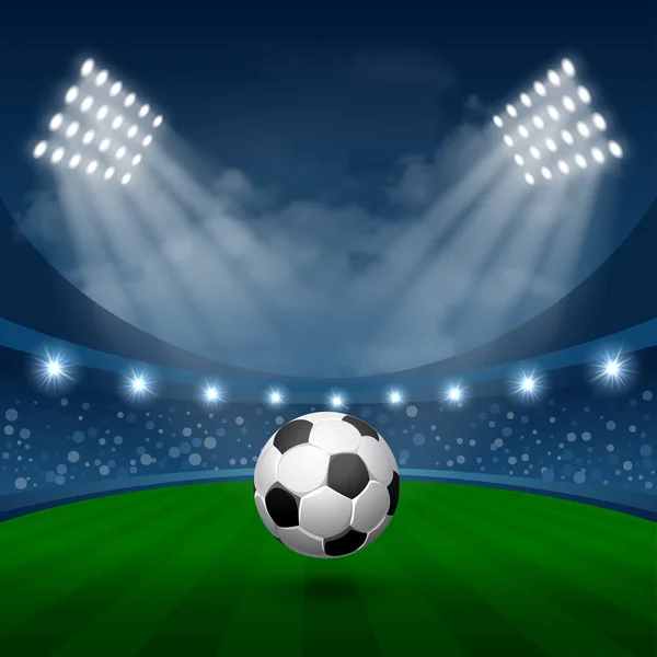 Póster de fútbol deportivo con balón de fútbol — Vector de stock