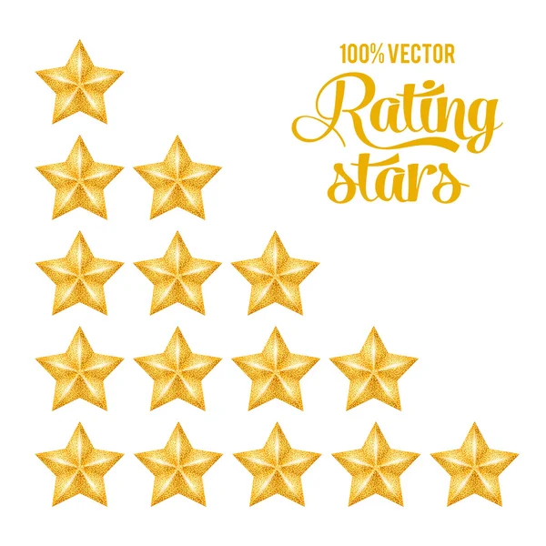 Golden Rating Stars Set — Stock Vector