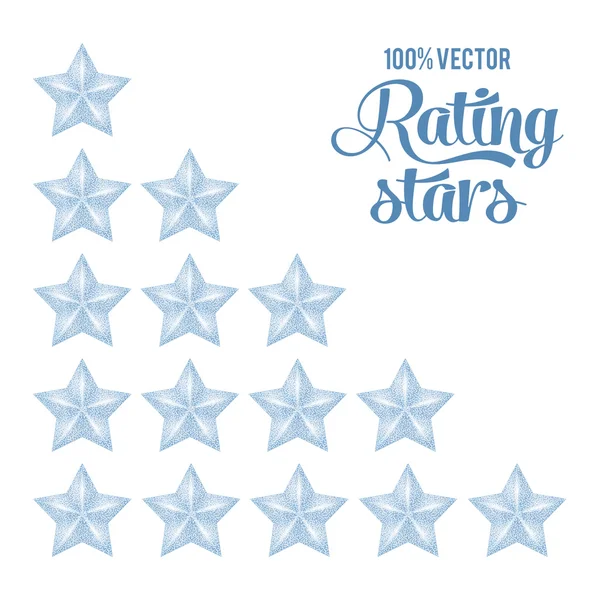 Silver Rating Stars Set — Stock Vector