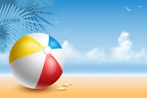 Пляжний волейбол на самому березі моря — стоковий вектор