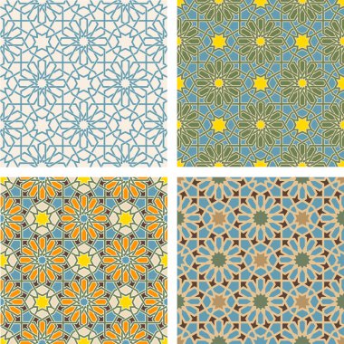 Oryantal sorunsuz desenleri kümesi