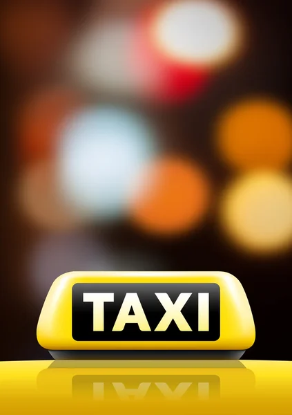 Cartel de taxi en el techo del coche — Vector de stock