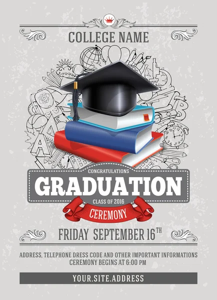 Graduation ceremony template design — Stock Vector