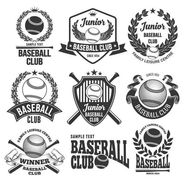 Embleme und Logos von Baseball-Clubs — Stockvektor