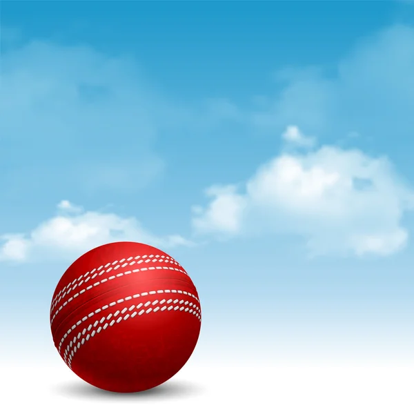 Cricket Ball on Blue Sky Background — Stock Vector