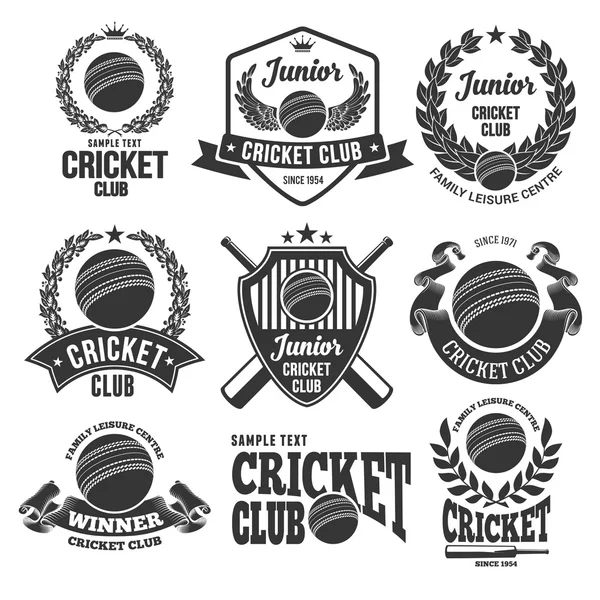 Cricket Club Emblemas e Logos —  Vetores de Stock