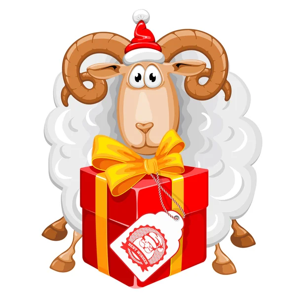 Christmas sheep — Stock Vector