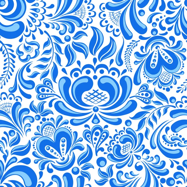 Gzhel seamless pattern — Stock Vector