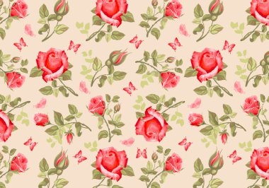 Retro çiçek kartı-gül