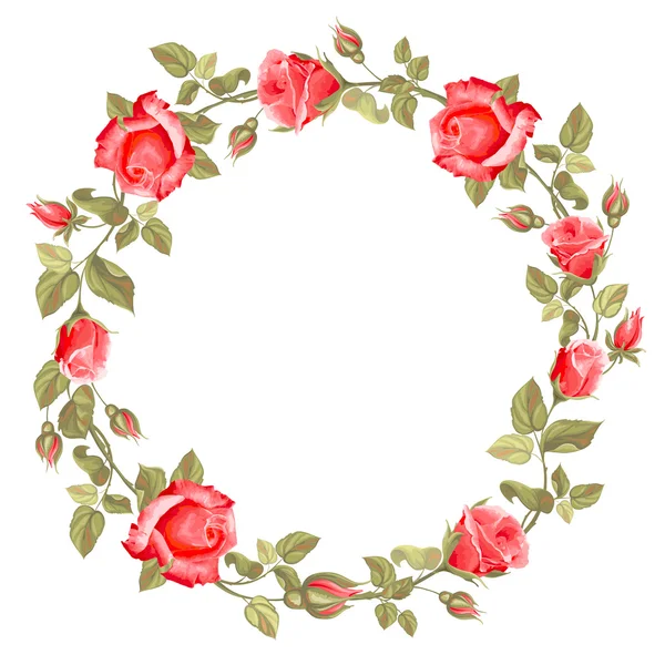 Wreath from rose — Stock Vector