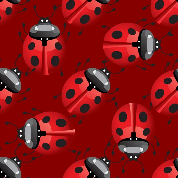 Seamless mönster med lady bug — Stock vektor