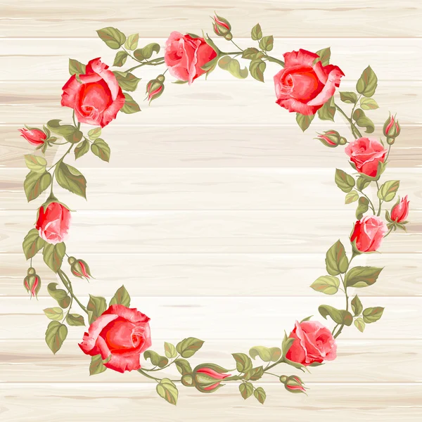 Wreath from rose — Stock Vector