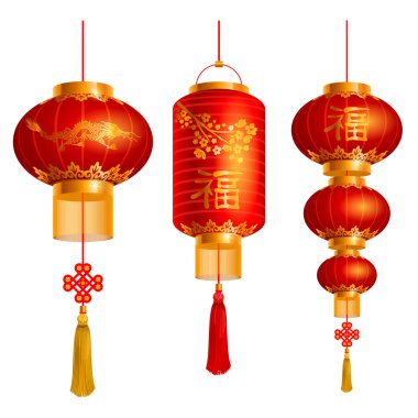 Chinese lanterns set clipart