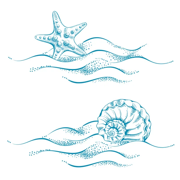 Tema de mar — Vector de stock