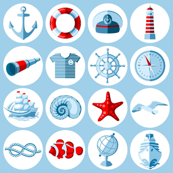 Nautical icons set