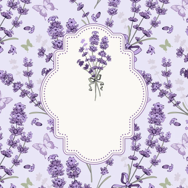 Tarjeta lavanda — Vector de stock