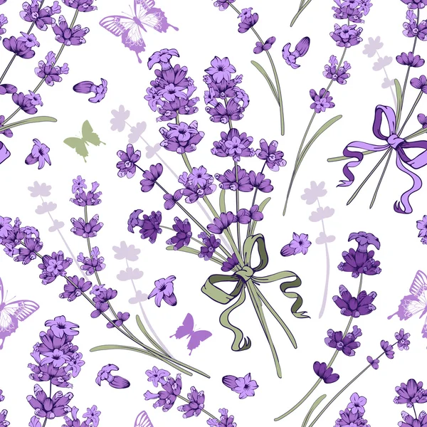 Patrón sin costura de lavanda — Vector de stock