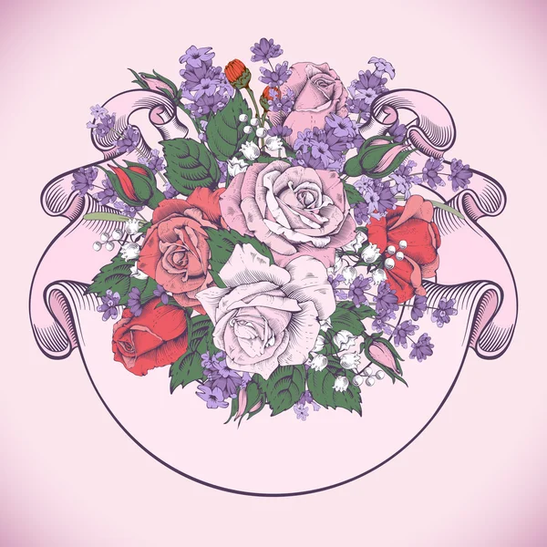 Rose et lavande — Image vectorielle