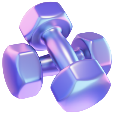 İki holografik yanardöner mor ve mavi halterler. Fitness, dayanıklılık eğitimi, spor konsepti, spor malzemeleri, sağlıklı yaşam tarzı görselliği. Şeffaf png illüstrasyonu