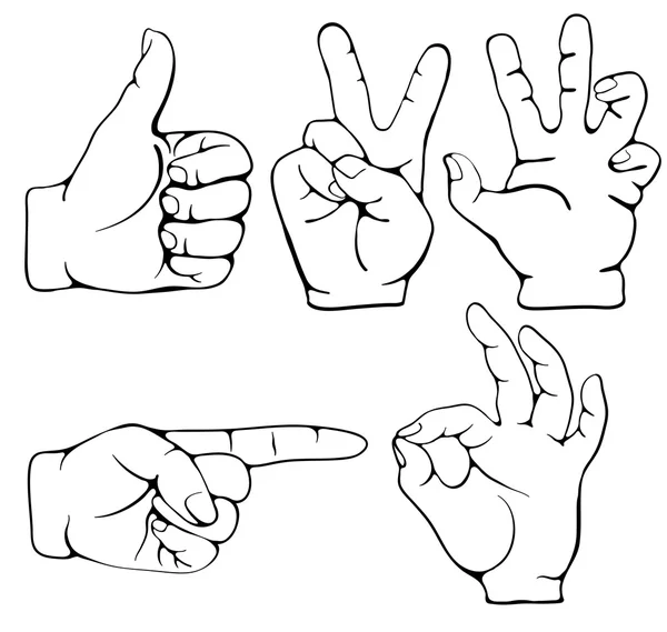 Gestures set — Stock Vector