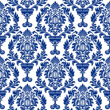 Damasko lüks mavi desen