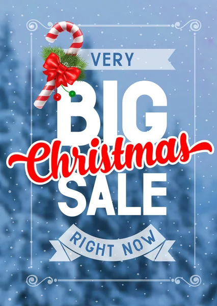 Cartaz de venda de Natal no fundo borrado — Vetor de Stock