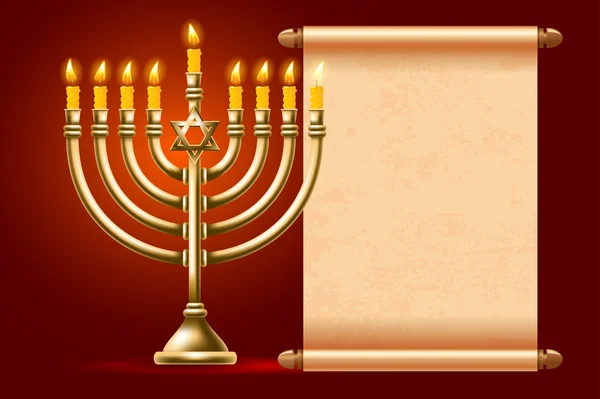 Cartão de felicitações para Happy Hanukkah — Vetor de Stock