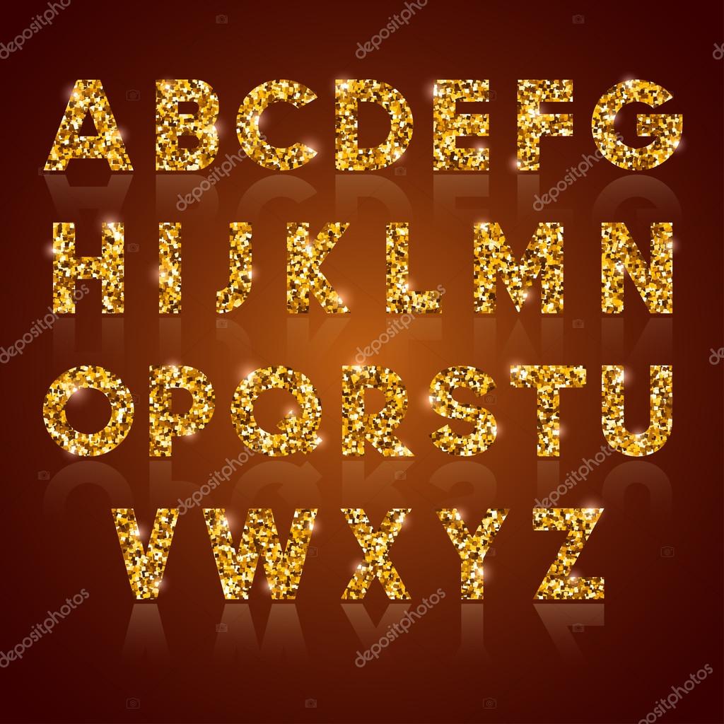 Luxury Golden Alphabet Letters — Stock Vector © Pazhyna 89270138