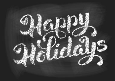 Mutlu tatiller vintage chalked yazı