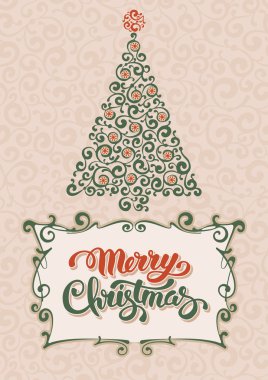 Vintage neşeli Noel kartı
