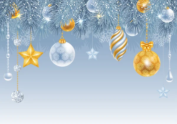 クリスマスの装飾付きクリスマスグリーティングカード — ストックベクタ
