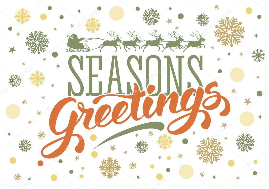 Vintage Seasons greetings card — Stock Vector © Pazhyna 92886902