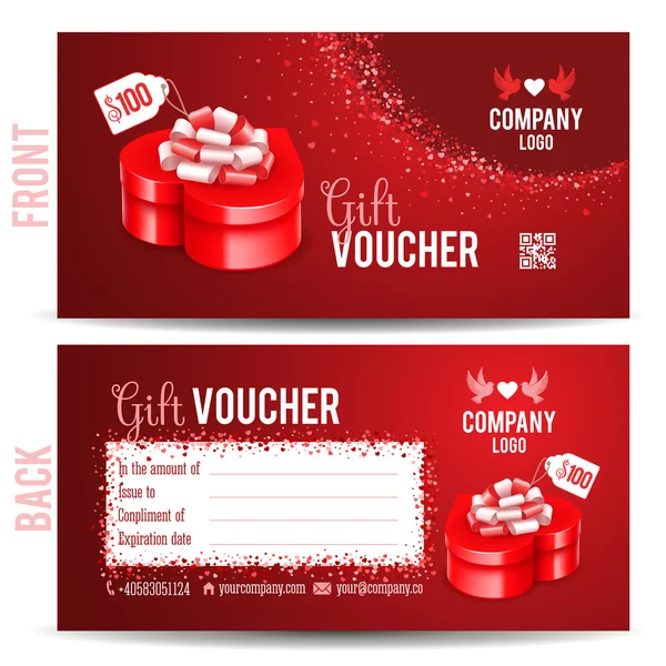 Regalo voucher set modello — Vettoriale Stock