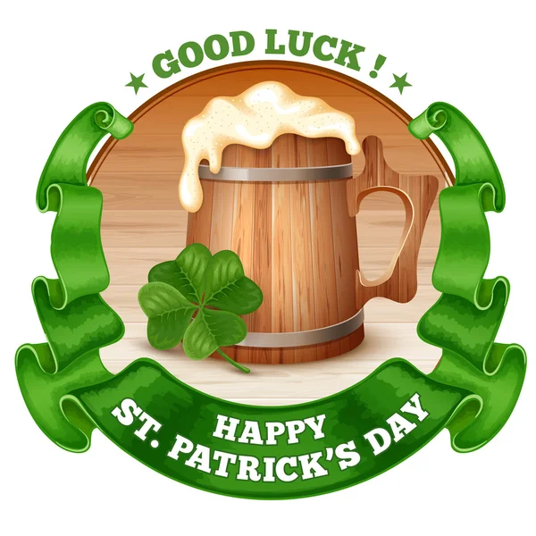 Santo Patricks Day Emblem Design — Vettoriale Stock