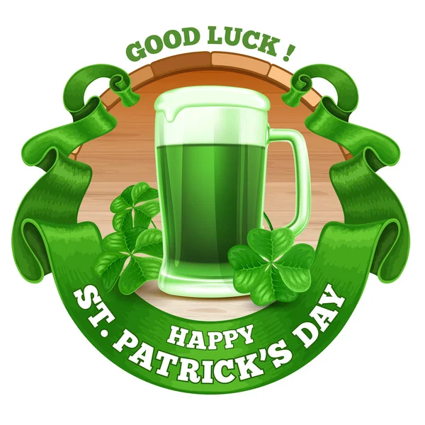 Santo Patricks Day Emblem Design — Vettoriale Stock