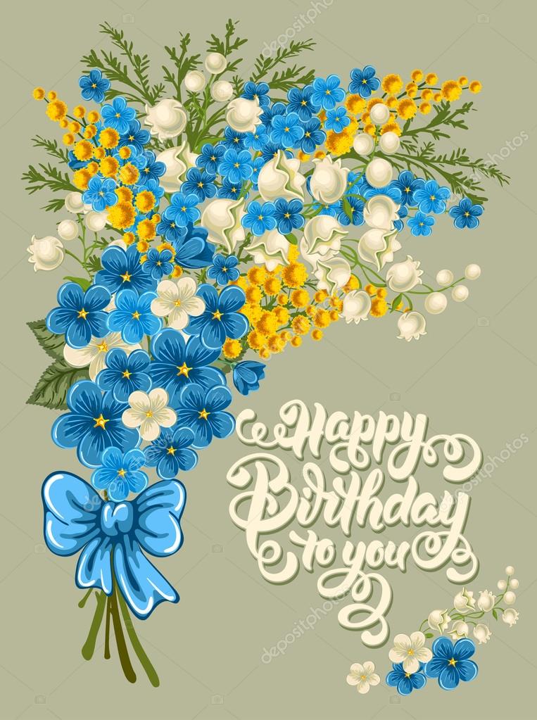 Happy Birthday Vintage Card Happy Birthday Vintage Card Stock Vector C Pazhyna