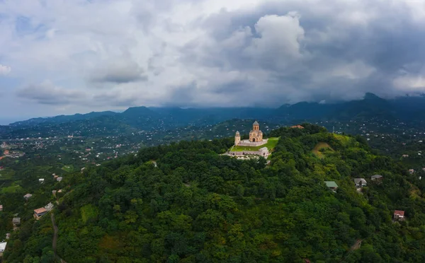 Igreja Batumi Igreja Georgiana Colina Foto Cidade Batumi Drone — Fotografia de Stock