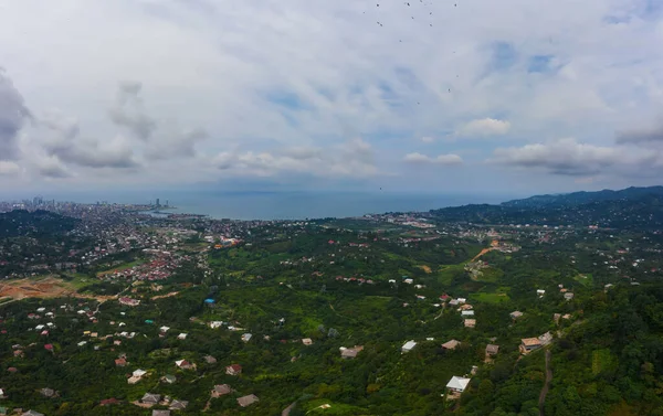 Batumi Şehrinin Insansız Hava Aracı Panoraması Karadeniz Fotoğrafı Georgia Daki — Stok fotoğraf