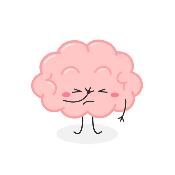 Funny cartoon brain character with facepalm gesture — Stock Vector